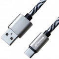 Фото Дата кабель USB 2.0 AM to Type-C 1.0m White/Black Grand-X (FC05WB)