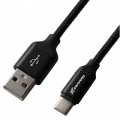 Фото Дата кабель USB 2.0 AM to Type-C 1.0m Black/Black Grand-X (NC01BB)