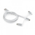 Фото Дата кабель USB 2.0 AM to Lightning/Micro/Type-C 1.0m Cablexpert (CC-USB2-AMLM32-1M-W)