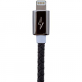 Фото Дата кабель USB 2.0 -> Lightning 1м B (кож. плетение) черный /Retail LogicPower (5126)