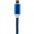 Фото Дата кабель USB 2.0 -> micro USB 1м Bl (кожа) синий /Retail LogicPower (5135)