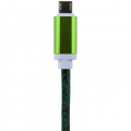 Фото Дата кабель USB 2.0 -> micro USB 1м Gr (кожа) зеленый /Retail LogicPower (5133)