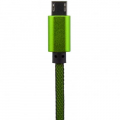 Фото Дата кабель USB 2.0 -> micro USB 1м Gr (метал. плетение) зеленый /Reta LogicPower (5119)