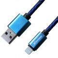 Фото Дата кабель USB 2.0 AM to Lightning 1.0m Blue/Black Grand-X (FL05BLB)