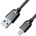 Фото Дата кабель USB 2.0 AM to Lightning 1.0m 1.5A Dark Silver Grand-X (ML02DS)