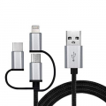 Фото Дата кабель USB 2.0 AM to 3in1 1.0m Premium black REAL-EL (EL123500035)