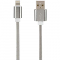 Фото Дата кабель USB 2.0 AM to Lightning 1.0m Metal Spring Series Silver (2A) Gelius (56747)