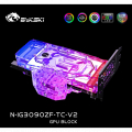 Фото Водоблок от Bykski с активным бэкплейтом для видеокарт Colorful iGame Battle-Axe RTX 3090 (N-IG3090ZF-TC-V2)
