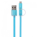 Фото USB-кабель для Remax Lightning/microUSB Aurora Cable (Blue)