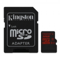 Фото Карта памяти Kingston microSDHC 32GB Class 10 UHS-I U3 + SD-adapter (SDCA3/32GB)
