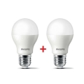 Фото Комплект светодиодных ламп Philips LEDBulb E27 9-70W 6500K 230V A55 (1+1) (8717943885022)