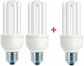 Фото Комплект энергосберегающих ламп Philips E27 18W 220-240V 2700K Genie (2+1) (8727900536058)